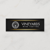 wijnvat | patroon van zwarte koolstofvezels mini visitekaartje (Voorkant)