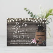 Wijnvat Rustic String Light Barn Baby shower Kaart (Staand voorkant)