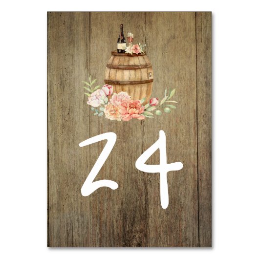 Wijnvat Rustiek Land Bloemen Kaart (Voorkant)