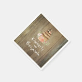 Wijnvat Rustieke Bloemen Houten Huwelijk Servetten (Hoek)