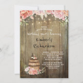 Wijnvat Rustieke String Lights Verjaardagsfeest Kaart (Voorkant)