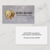 Wijnvat van hout visitekaartje (Voorkant / Achterkant)