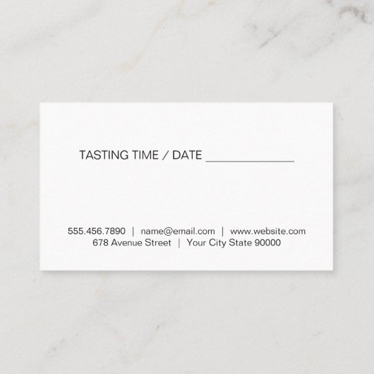 wijnvat | Wijnglas en druiven | wijnmakerij Visitekaartje (Achterkant)