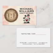 wijnvat | Wijnglas en druiven | wijnmakerij Visitekaartje (Voorkant / Achterkant)