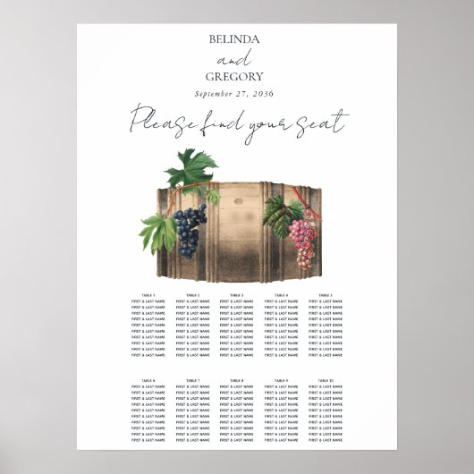 Wijnvat wijnmakerij wijngaard bruiloft zithoek gra poster (Voorkant)