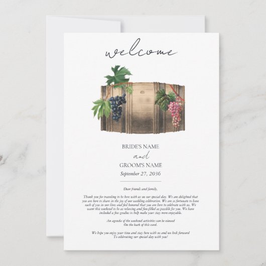 Wijnvat wijnmakerij wijngaard huwelijksreis (Voorkant)