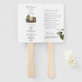 Wijnvat wijnmakerij Wijngaard Wedding Program Handwaaier