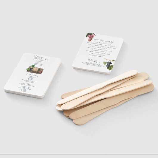 Wijnvat wijnmakerij Wijngaard Wedding Program Handwaaier (Niet-gemonteerd)