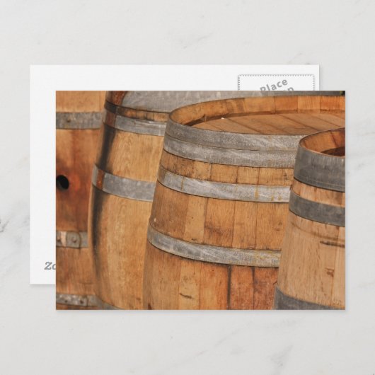 Wijnvaten gebruikt om wijn op te slaan briefkaart (Voorkant / Achterkant)