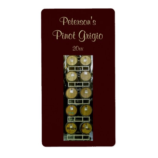 Wijnvaten Homemade Wine Label (Voorkant)