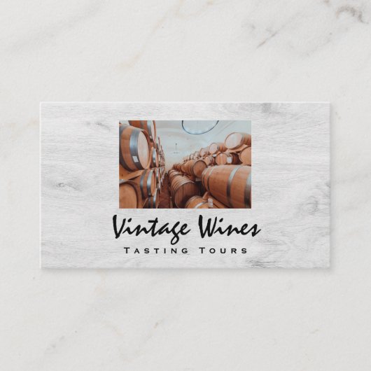 Wijnvaten | Houtnerf Visitekaartje (Voorkant)