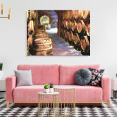 Wijnvaten in de wijnkelder canvas afdruk (Insitu (Woonkamer))