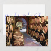 Wijnvaten in de wijnkelder kaart (Voorkant / Achterkant)