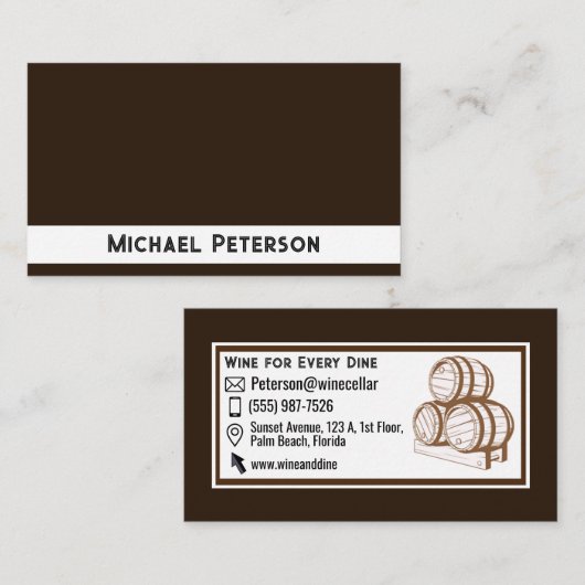 Wijnvaten - Lichtbruin Visitekaartje (Voorkant / Achterkant)