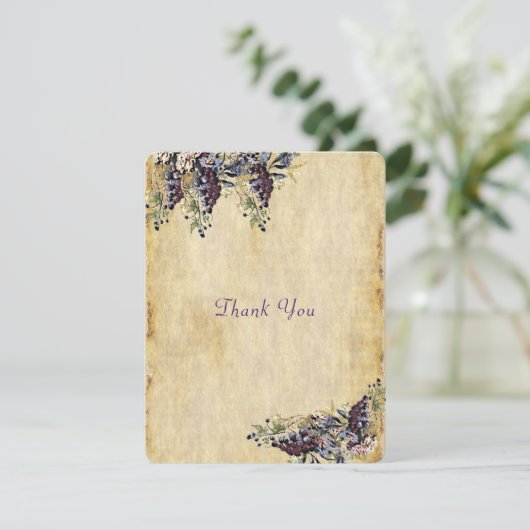 Wijnveld Bruiloft, Rustoord Waterverf, Dank Je Bedankkaart (Staand voorkant)