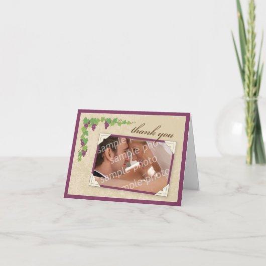 Wijnveld Dankkaart (Pergament Textuur) Bedankkaart (Voorkant)