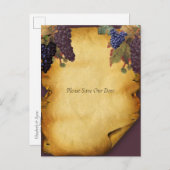 Wijnveld Wijngaard Trouw Datum Opslaan Aankondigingskaart (Voorkant / Achterkant)