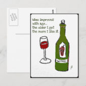 WIJNVERBETERING MET LEEFTIJD.. Wijnafdruk door jil Briefkaart (Voorkant / Achterkant)