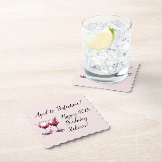  wijnverjaardag tot in de perfectie kartonnen onderzetters (Insitu)