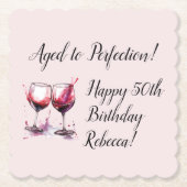  wijnverjaardag tot in de perfectie kartonnen onderzetters (Voorkant)