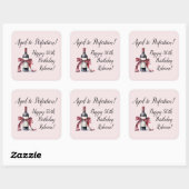 wijnverjaardag tot in de perfectie vierkante sticker (Vel)