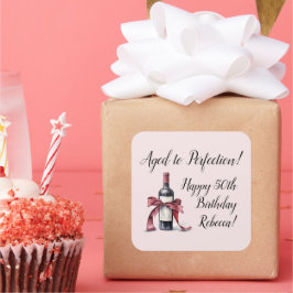  wijnverjaardag tot in de perfectie vierkante sticker