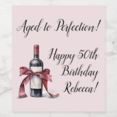  wijnverjaardag tot in de perfectie wijn etiket (Enkel label)