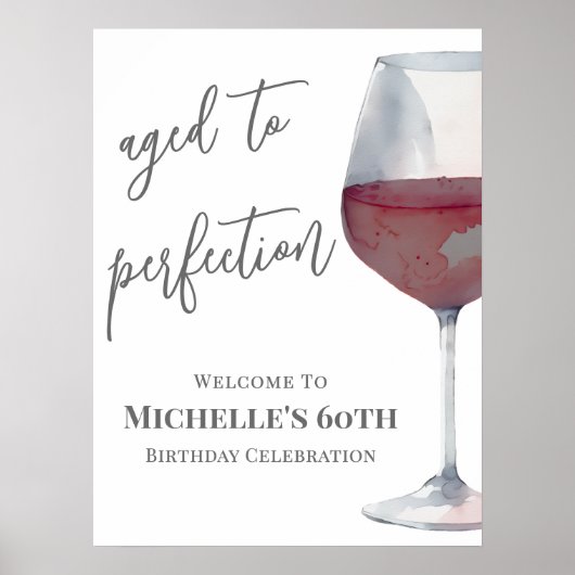 Wijnverjaardagsfeest welkomstbord poster (Voorkant)
