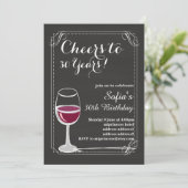 Wijnverjaardagsuitnodiging, Cheers tot elk jaar! Kaart (Staand voorkant)