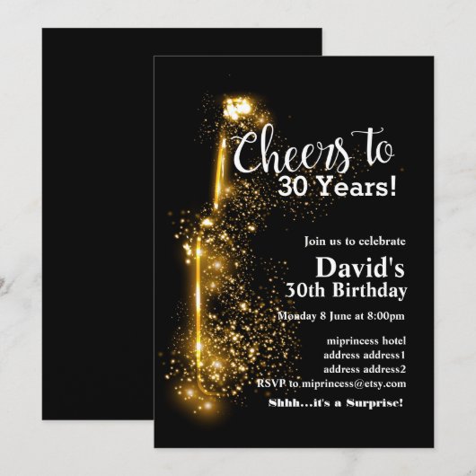 Wijnverjaardagsuitnodiging, Cheers tot elk jaar! Kaart (Voorkant / Achterkant)
