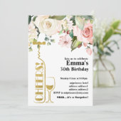 Wijnverjaardagsuitnodiging Kaart (Staand voorkant)