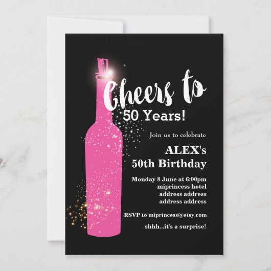 Wijnverjaardagsuitnodiging, schaadt elk jaar! kaart (Voorkant)