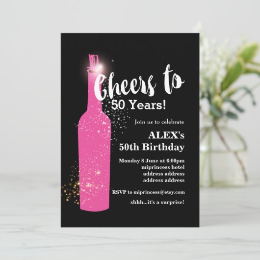 Wijnverjaardagsuitnodiging, schaadt elk jaar! kaart (Staand voorkant)