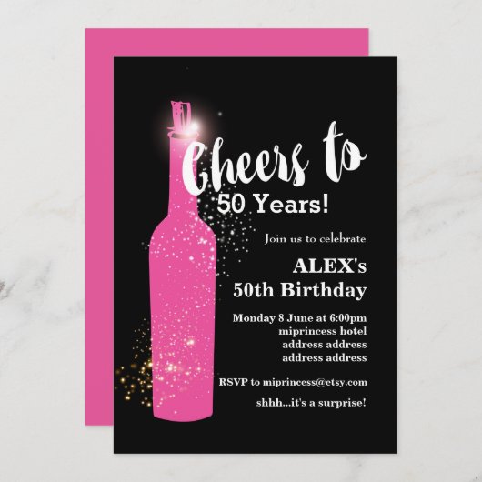 Wijnverjaardagsuitnodiging, schaadt elk jaar! kaart (Voorkant / Achterkant)