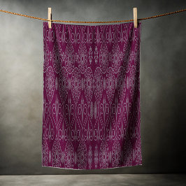 Wijnvezelige textieloctopuszaden met motief strandlaken