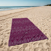 Wijnvezelige textieloctopuszaden met motief strandlaken