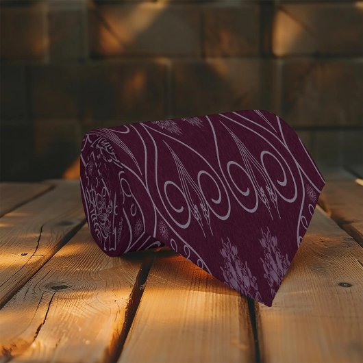 Wijnvezelige textieloctopuszaden met motief stropdas