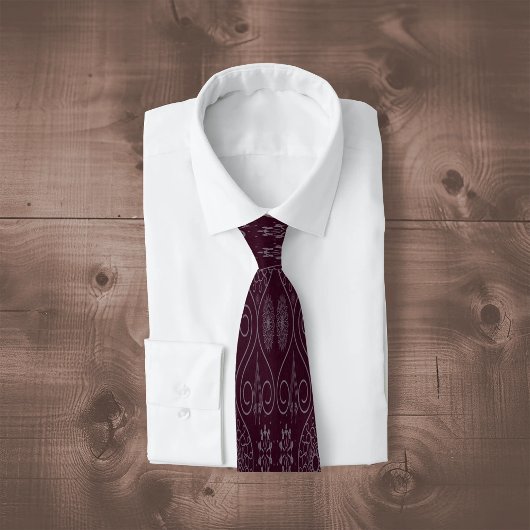 Wijnvezelige textieloctopuszaden met motief stropdas