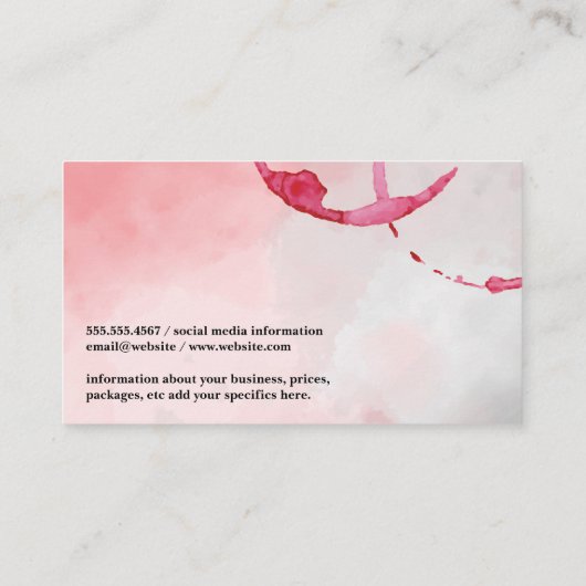 Wijnvlek | Achtergrond in waterverf Visitekaartje (Achterkant)