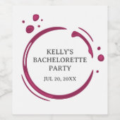 Wijnvlek Bachelorette Party Wijn Etiket (Enkel label)