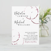 Wijnvlek, Bourgondische Waterverf bruiloft Kaart (Staand voorkant)