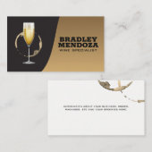 wijnvlek-champagneglas | Classic Gold Black Visitekaartje (Voorkant / Achterkant)