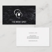 Wijnvlek en glas | Chique zwarte textuur Visitekaartje (Voorkant / Achterkant)