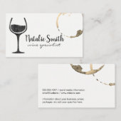 Wijnvlek en glas visitekaartje (Voorkant / Achterkant)