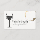 Wijnvlek en glas visitekaartje (Voorkant)