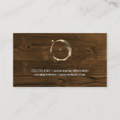 Wijnvlek Goud | Houten Achtergrond Visitekaartje (Achterkant)