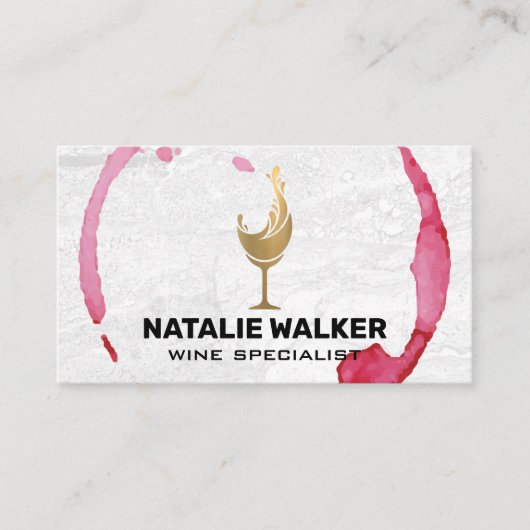wijnvlek | Goud spatglas Visitekaartje (Voorkant)