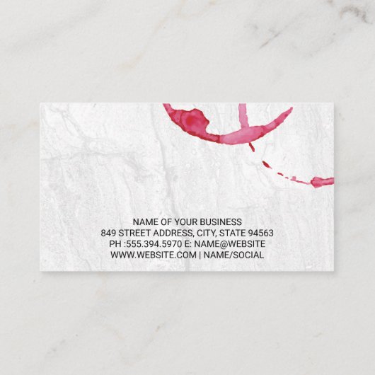 Wijnvlek | Gouden Wijn Glas Logo Visitekaartje (Achterkant)