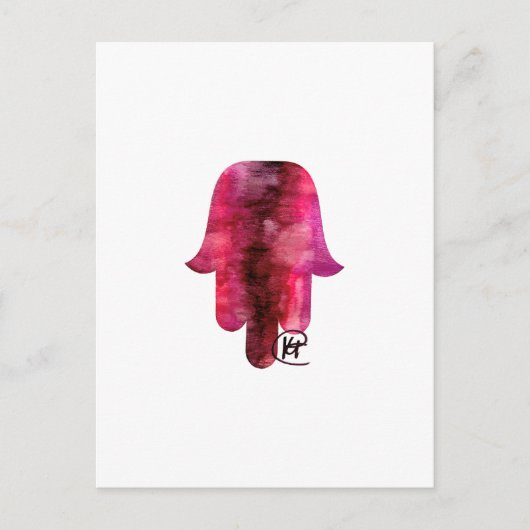 Wijnvlek Hamsa Art Briefkaart (Voorkant)