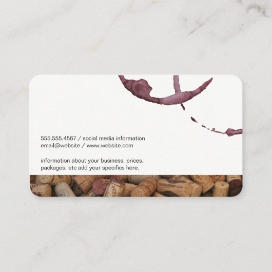 Wijnvlek | Kurk trim | Wijn Expert Visitekaartje (Achterkant)